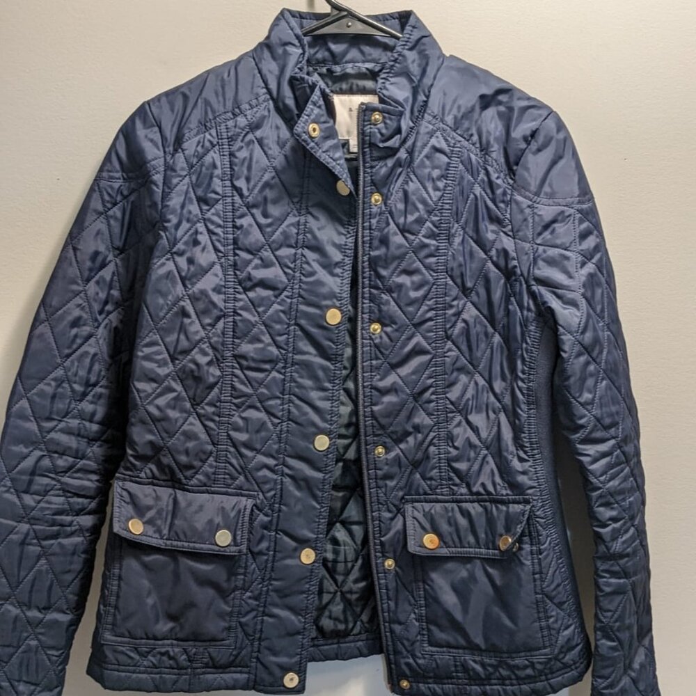 And eawy Quilted Blue Jacket- Size Small